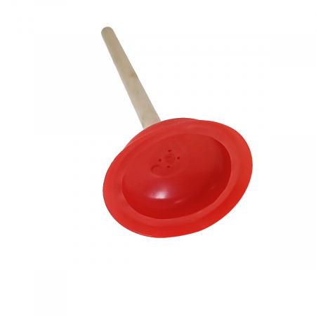 Pompa cu ventuza din cauciuc, diametru 144 mm, pentru desfundat scurgerea chiuveta si dus, cu maner de lemn de 39 cm [1]