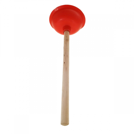 Pompa cu ventuza din cauciuc, diametru 155 mm, pentru desfundat scurgerea chiuveta si dus, cu maner de lemn de 39 cm [1]