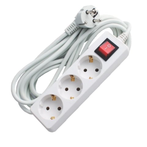 Prelungitoare priza - Prelungitor 3 Prize cu Intrerupator Cablu 3m 2200W Alb Control Total