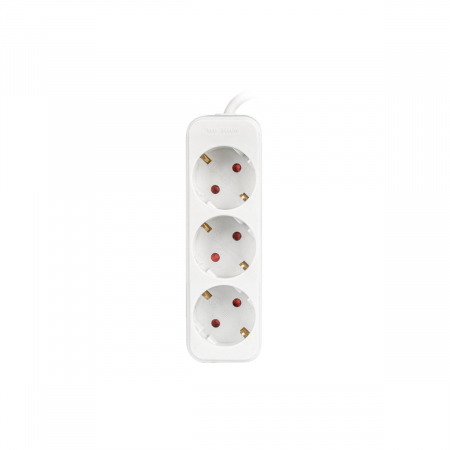 Prelungitor 3 prize Schuko, Lanberg 42024, lungime cablu de 1.5m, cablu din cupru de calitate, alb [2]