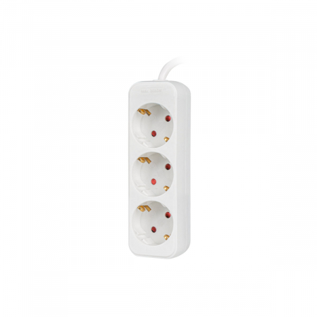 Prelungitor 3 prize Schuko, Lanberg 42024, lungime cablu de 1.5m, cablu din cupru de calitate, alb [1]