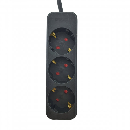 Prelungitor cu 3 prize schuko, Lanberg 42923, lungime 1.5 m, 2300W, contact de protectie, negru [1]