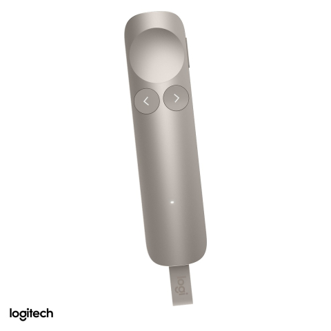 Accesorii pentru prezentare - Presenter Logitech Spotlight 2 Presentation Remote, feedback haptic, pointer digital si laser, Bluetooth si receptor Logi Bolt USB-C, raza 30 m, acumulator, bej, 910-007674