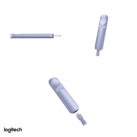 Presenter Logitech Spotlight 2 Presentation Remote, feedback haptic, pointer digital si laser, Bluetooth si receptor Logi Bolt USB-C, raza 30 m, acumulator, lila deschis, 910-007673 [3]