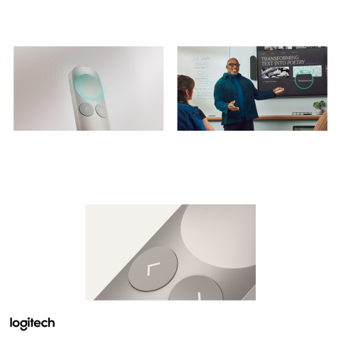 Presenter Logitech Spotlight 2 Presentation Remote, feedback haptic, pointer digital si laser, Bluetooth si receptor Logi Bolt USB-C, raza 30 m, acumulator, bej, 910-007674 [4]