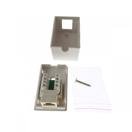 Priza cu port UTP 8P8C Cat.5e, echipata, din plastic, alba [1]
