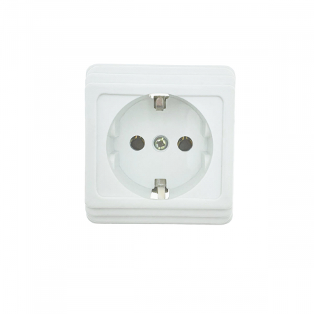 Priza electrica, montaj aparent, 16A, 250V, schuko, suport ceramic, alba [1]