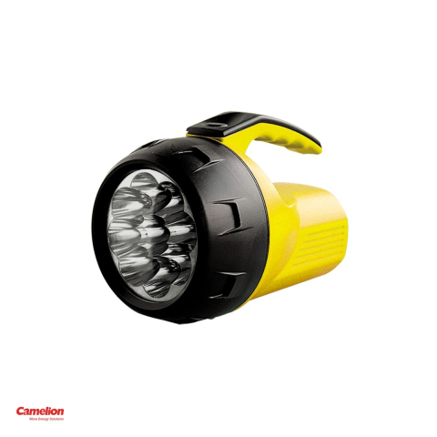 Proiector de mana Camelion FL-9LED-4R6B, 9 LED-uri, 18 lm, reflector trifoi, carcasa galbena, 4 baterii AA incluse [3]
