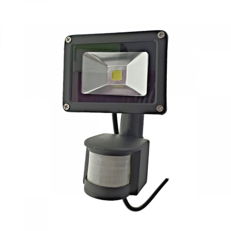Iluminare exterior - Proiector LED 10W cu senzor de miscare, IP65, negru