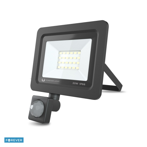 Proiector LED Forever Proxim II 20W 6000K, 1600lm, cu senzor PIR IP66, dimensiuni 160 x 162 x 25mm, Negru [3]
