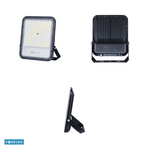 Proiector LED Proxim+ 100W 6500K 15000lm 230V IP65 Forever, cablu 40cm, dimensiuni 205 x 32 x 38mm, Negru [3]