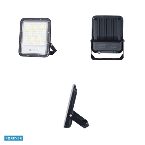 Proiector LED Proxim+ 50W 6500K 7500lm 230V IP65 Forever, dimensiuni 159 x 43 x 185mm, cablu 30cm, Negru [3]