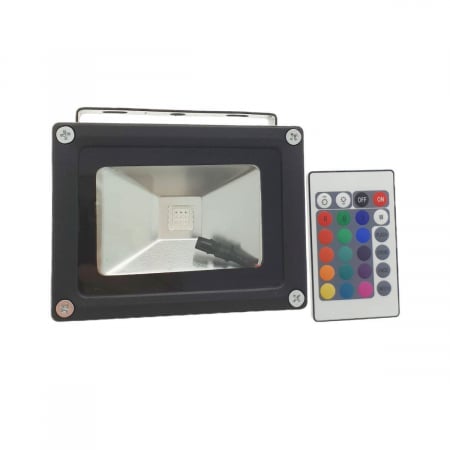 Iluminare exterior - Proiector multicolor LED SMD RGB 10W ,IP 65,cu telecomanda