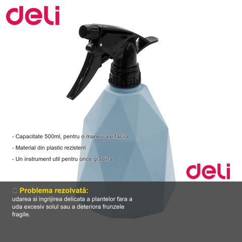 Pulverizator pentru plante Deli, recipient plastic 500ml, usor de utilizat in gradina [1]