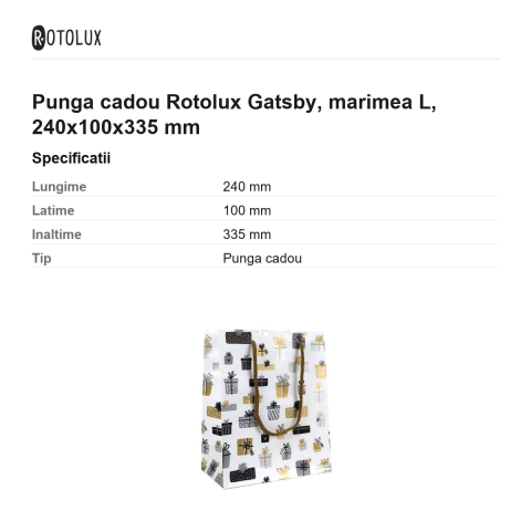 Punga cadou Rotolux Gatsby, marimea L, 240x100x335 mm [2]