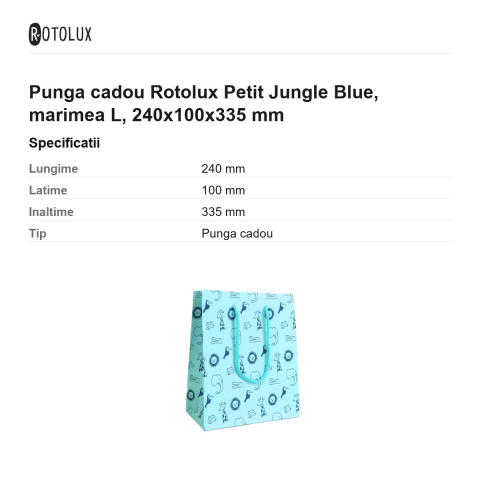 Punga cadou Rotolux Petit Jungle Blue, marimea L, 240x100x335 mm [2]