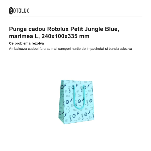 Punga cadou Rotolux Petit Jungle Blue, marimea L, 240x100x335 mm [1]