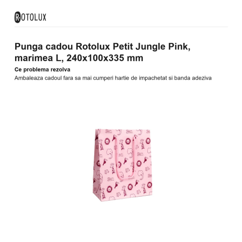 Punga cadou Rotolux Petit Jungle Pink, marimea L, 240x100x335 mm [1]