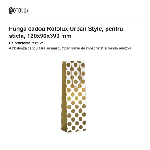 Punga cadou Rotolux Urban Style, pentru sticla, 120x90x390 mm [1]