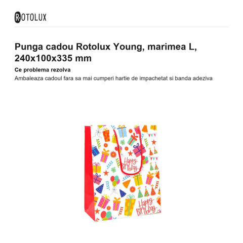 Punga cadou Rotolux Young, marimea L, 240x100x335 mm [1]