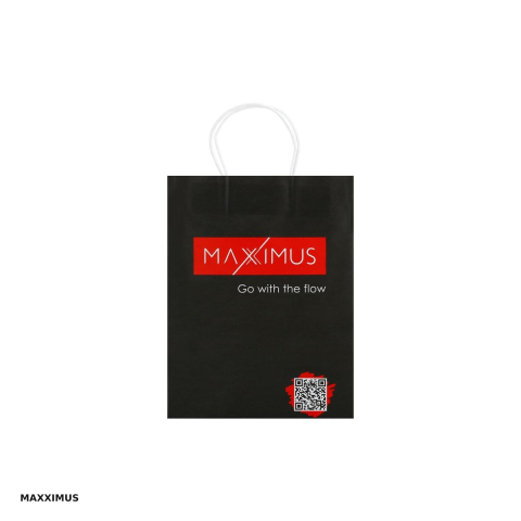 Ambalaje cadouri - Punga de hartie Maxximus Black, cu manere,  21x11x27cm, neagra