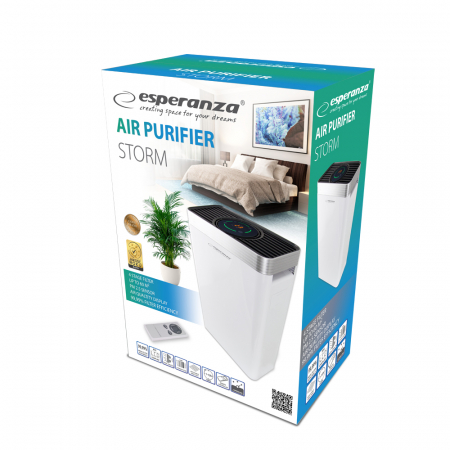Purificator Esperanza, EHP005 , 46W, 57dB, 3 nivele de filtrare, telecomanda, ventilator, termometru, alb [5]