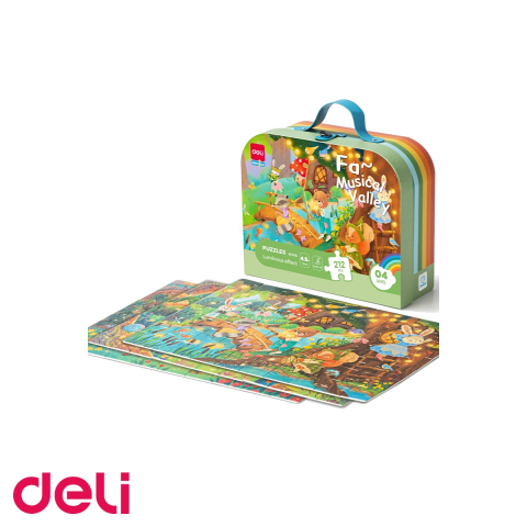 Accesorii Diverse - Puzzle Deli cu geanta cadou, 212 piese cu efect luminos, tema Valea Muzicala, pentru copii 4.5+