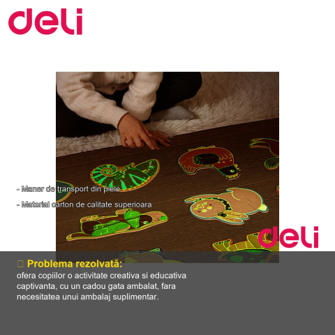 Puzzle Deli cu geanta cadou, 359 piese cu efect luminos, tematica univers, pentru copii 5+ [1]