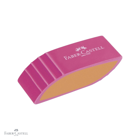 Radiera bicolora Faber-Castell Trend Shape 2019, forma ergonomica cu zona grip, fara PVC, culori pastel asortate [3]