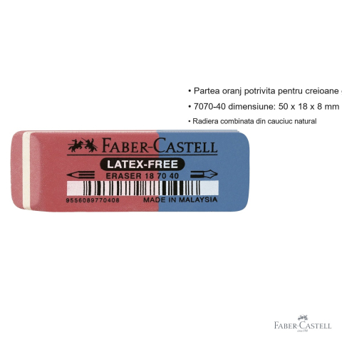 Radiera combinata Faber-Castell 7070-40, cauciuc natural, pentru grafit si cerneala [2]