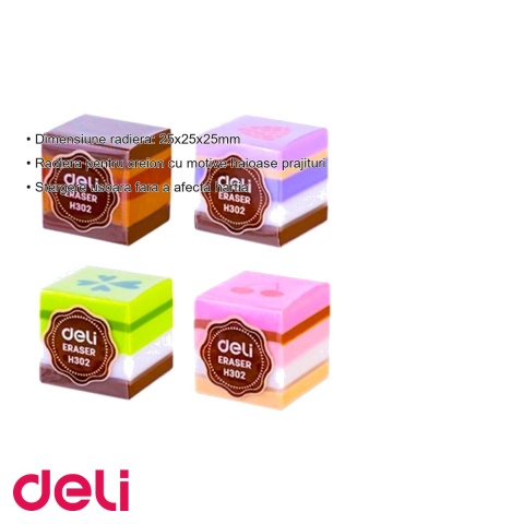 Radiera creion Deli, model prajituri, stergere usoara, pentru copii [2]