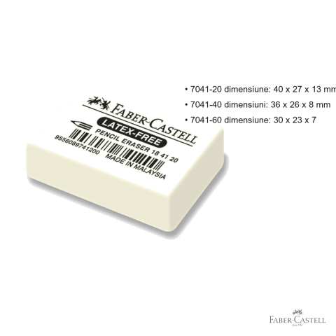 Radiera creion Faber-Castell 7041-20, cauciuc natural fara PVC, pentru grafit si creioane colorate [2]
