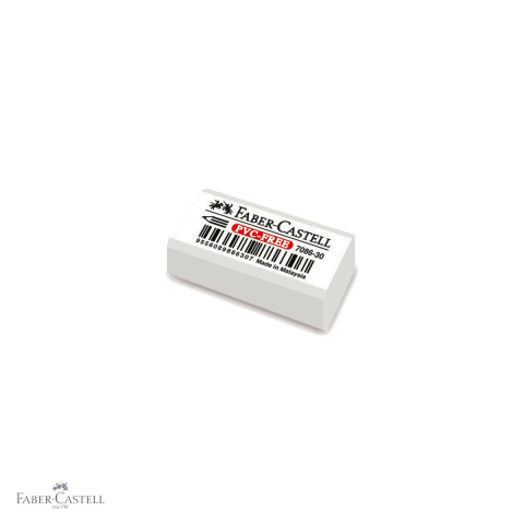 Corectoare si radiere - Radiera creion Faber-Castell 7086-30, plastic fara PVC, alba, pentru creioane grafit