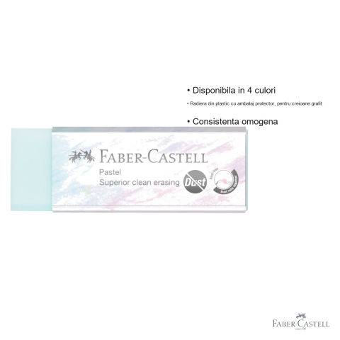 Radiera creion Faber-Castell Dust Free 20 Pastel, consistenta omogena, pentru creioane grafit [2]