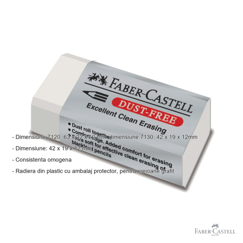 Radiera creion Faber-Castell Dust Free 30, fara reziduuri, pentru grafit [1]