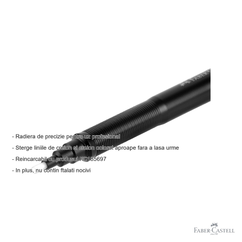 Radiera de precizie Faber-Castell cu rezerve, pentru creion si creion colorat, uz profesional [1]