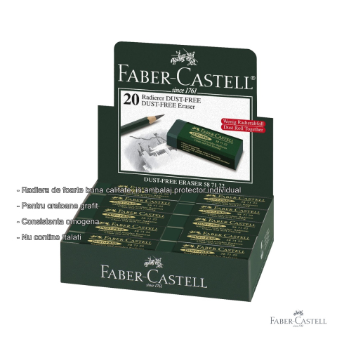 Radiera din plastic Faber-Castell Art Eraser Dust Free, consistenta omogena, pentru arta si grafica [1]