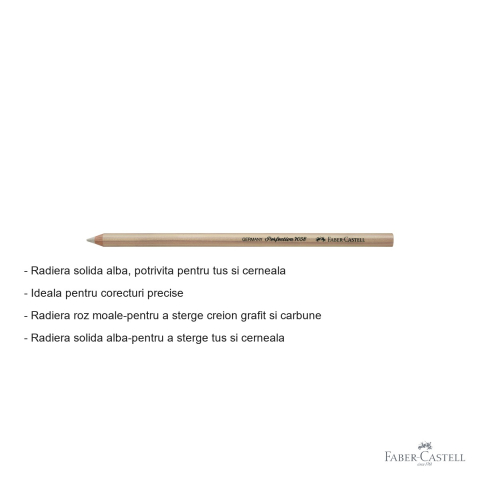 Radiera dubla Faber-Castell Perfection 7058, creion grafit si tus, fara latex, pentru corecturi precise [1]