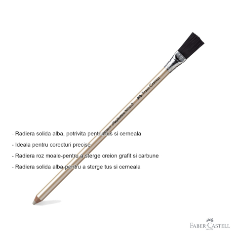 Radiera dubla Faber-Castell Perfection 7058B, pentru creion si cerneala, cu pensula de curatare [1]
