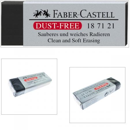 Radiera DUST FREE 20 FABER-CASTELL, dreptunghiulara, 63 x 22 x 12mm, neagra [3]