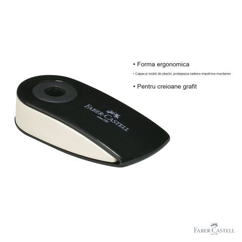 Radiera mini cu capac Faber-Castell, forma ergonomica, pentru creioane grafit [2]
