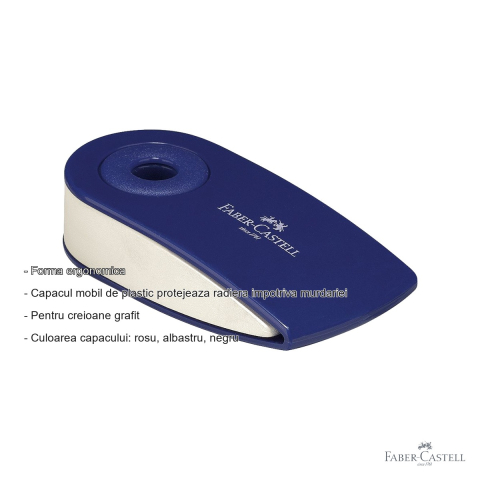 Radiera mini cu capac Faber-Castell, forma ergonomica, pentru creioane grafit [1]