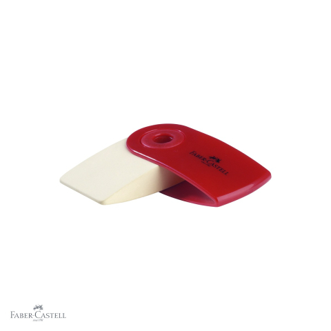 Corectoare si radiere - Radiera mini cu capac Faber-Castell, forma ergonomica, pentru creioane grafit