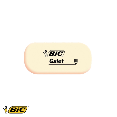 Birotica papetarie - Radiera ovala Bic Galet, cauciuc sintetic, pentru creioane din grafit, set 12 bucati