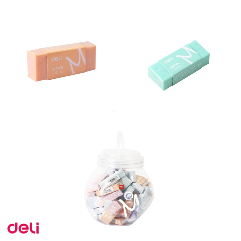 Radiera pentru creion Deli Macarons, 50x20x11 mm, culori pastel asortate [3]