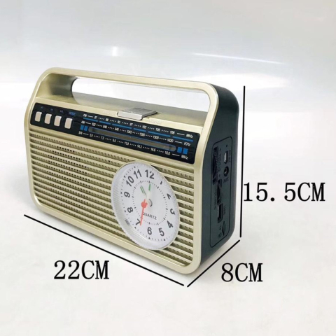Radio Difuzor Bluetooth cu Ceas Analog Vintage Setty MD-500BT, 5W, FM/AM/SW, USB/SD/AUX, pentru Decor si Utilizare Portabila [2]