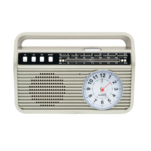 Radio Player - Radio Difuzor Bluetooth cu Ceas Analog Vintage Setty MD-500BT, 5W, FM/AM/SW, USB/SD/AUX, pentru Decor si Utilizare Portabila
