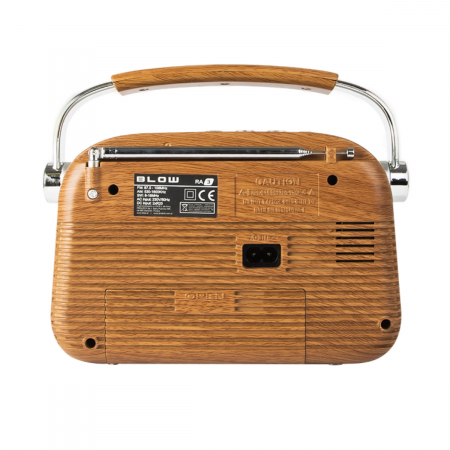 Radio portabil, AM/FM/SW, Bluetooth, port USB, port micro SD, 205 x 125 x 105 mm, 2 x baterii R20, BLOW RA3 11269, maro cu gri [4]