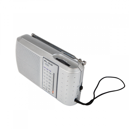 Radio portabil AM/FM/SW, cu antena, BLOW RA7 13231, 135 x 70 x 35 mm, 2 x baterii R6, jack 3.5mm, gri [1]