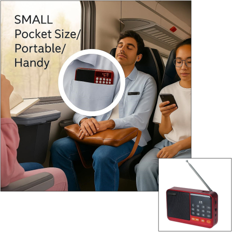 Radio Portabil Multifunctional Setty SFM-01M cu Bluetooth, FM, USB, MicroSD si Antena Retractabila, pentru Ascultare Acasa si in Calatorii [4]